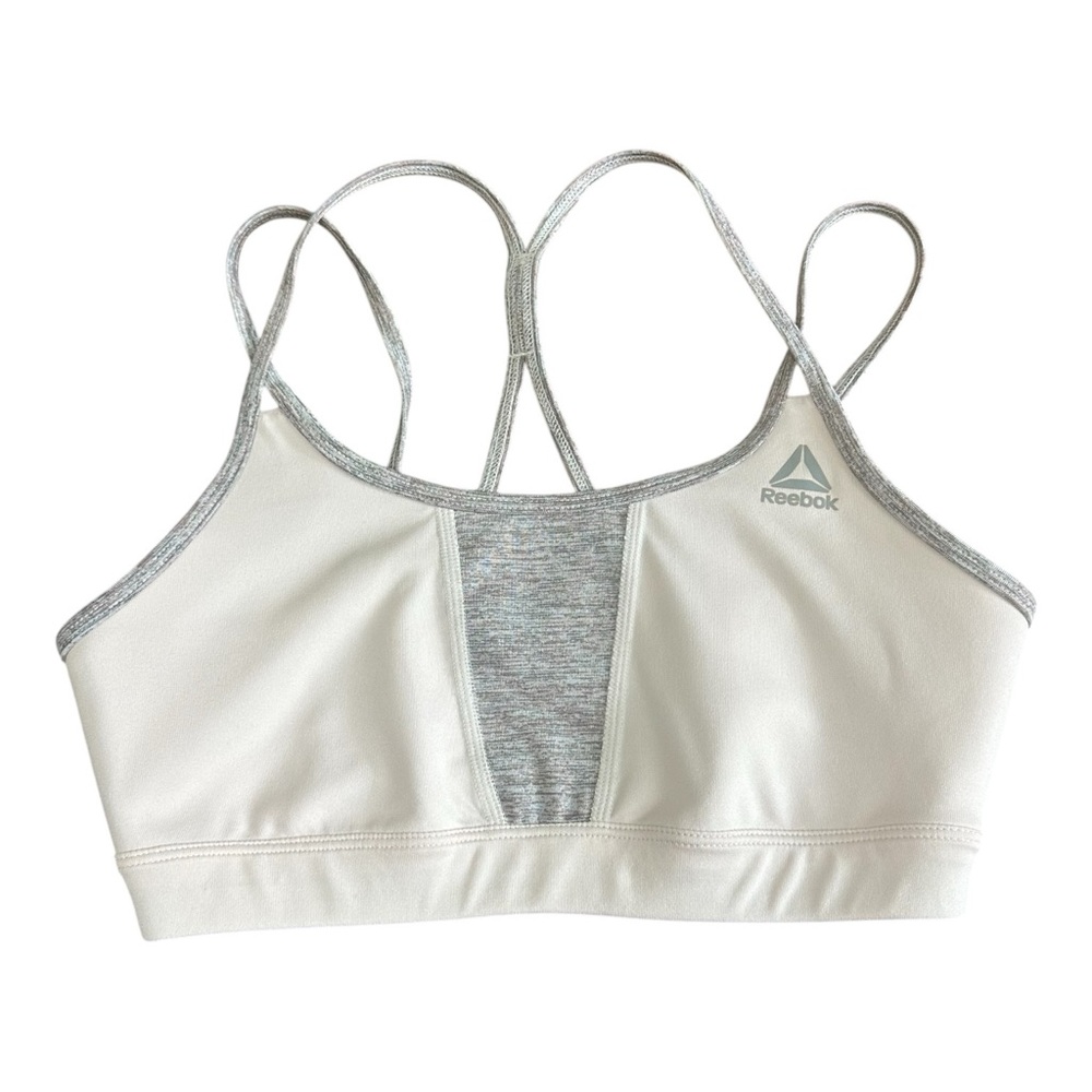 Reebok Strappy Sports Bra – Women’s Small. Light pink & Gray